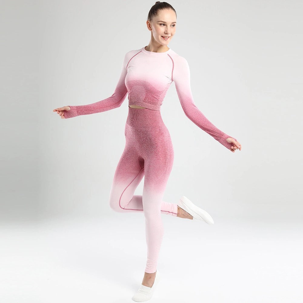 Long-sleeved Seamless Fitness Yoga Suit