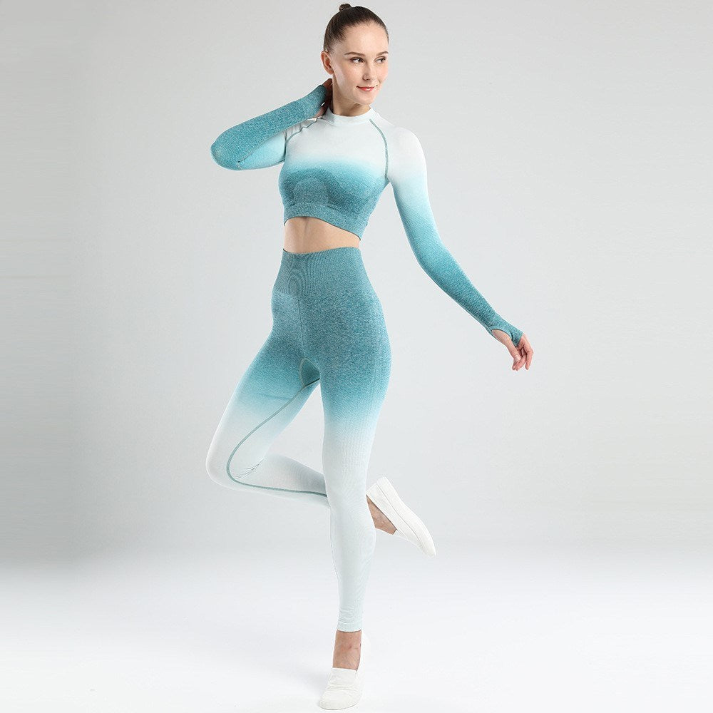 Long-sleeved Seamless Fitness Yoga Suit