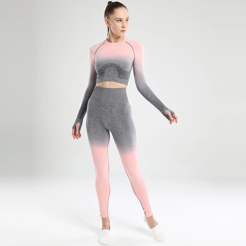 Long-sleeved Seamless Fitness Yoga Suit