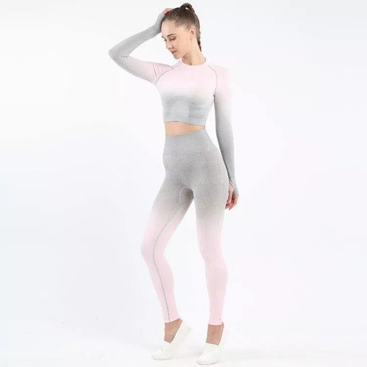 Long-sleeved Seamless Fitness Yoga Suit