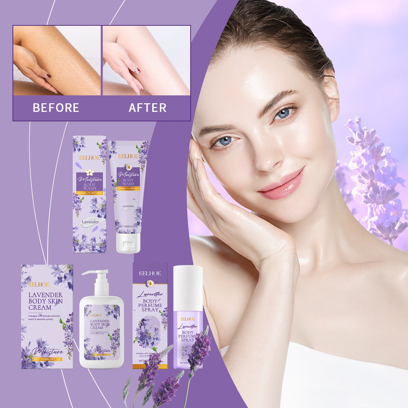 Lavender Body Skin Care Set