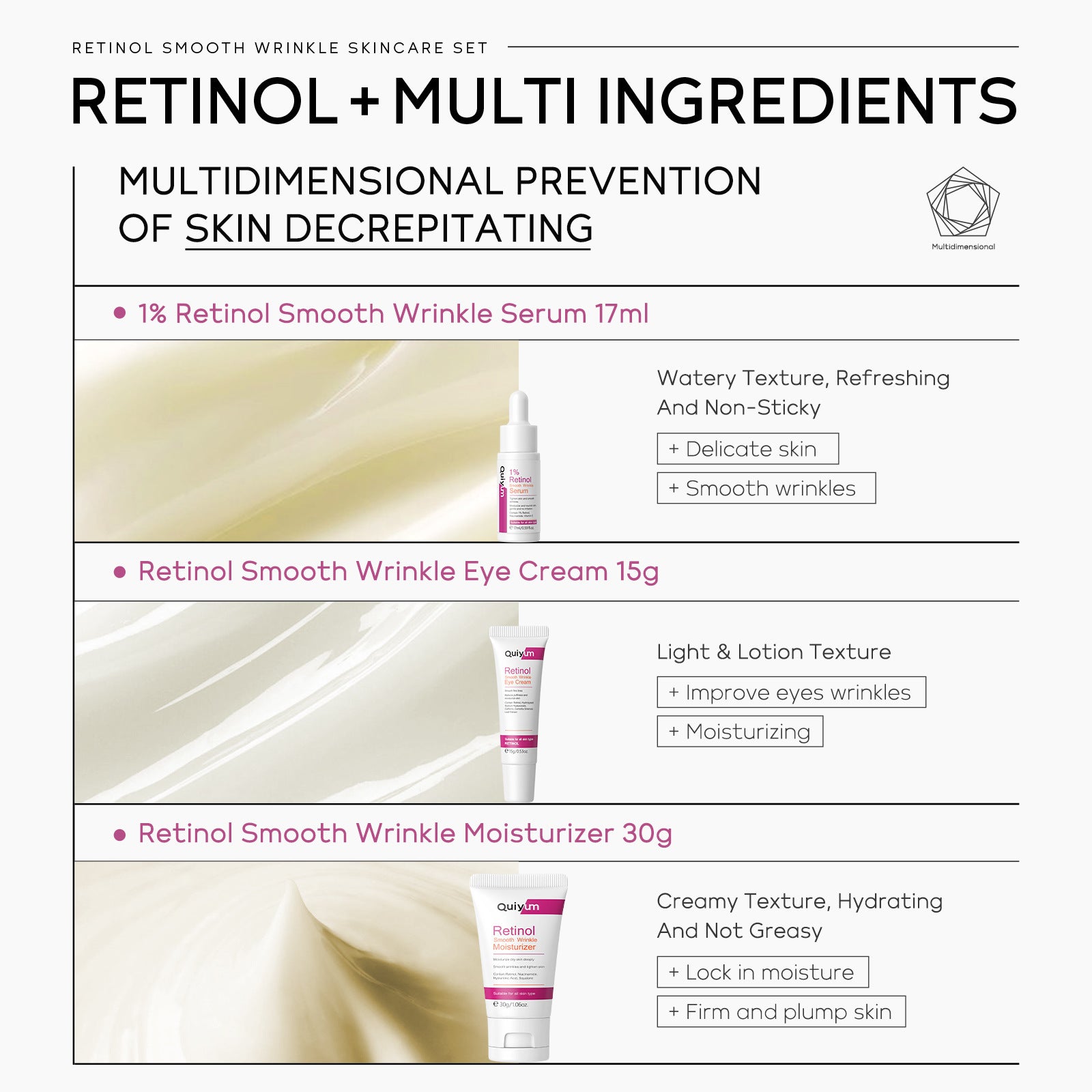 Retinol Skin Care Set 3-piece